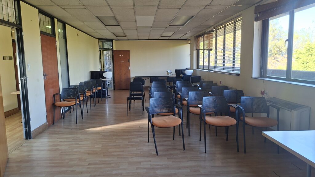 Training room seating arranged for a workshop